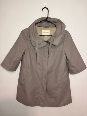 Banana Republic Taupe Hooded Short-Sleeve Trench Coat